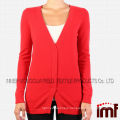 Latest Plain Fashion Lady's V Neck Wholesale Cashmere Cardigan